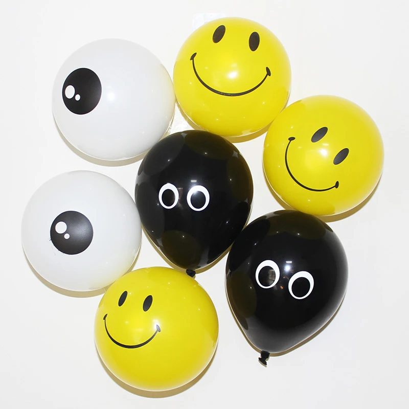 5inch 50pcs Thickened Latex Animal Eye Balloons Black White Yellow Top  Smiling Face Balloon Cartoon Characters Small Balloons - Ballons &  Accessories - AliExpress