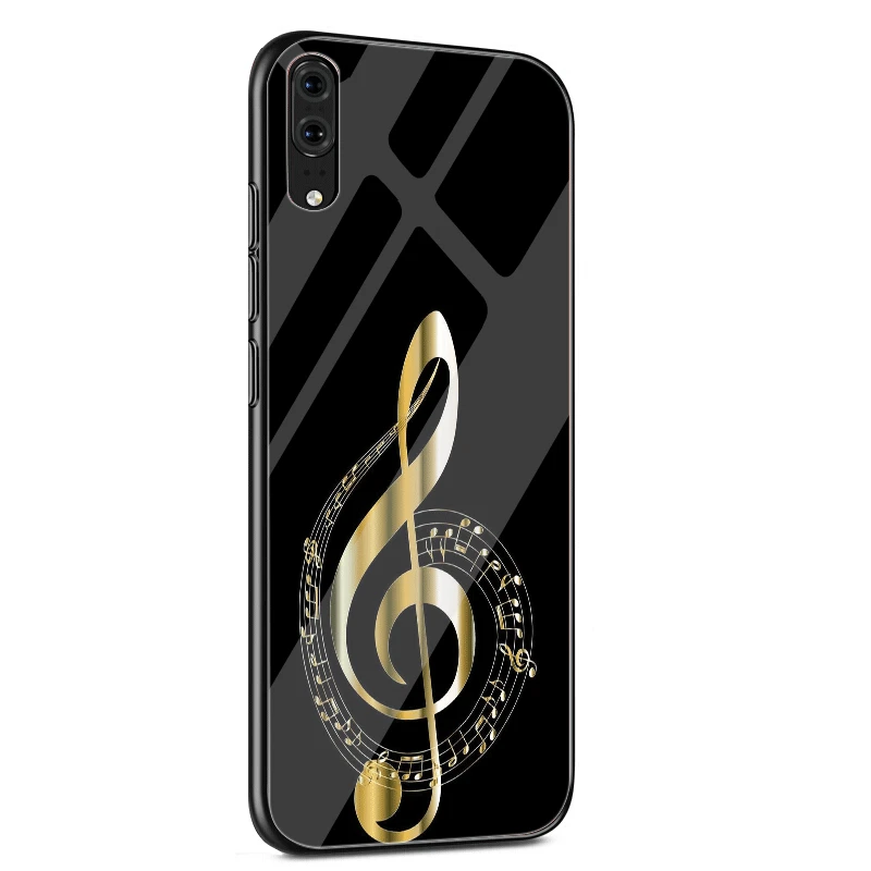 Чехол для телефона стекло для huawei P30 P20 P10 Honor 10 8X Y6 Y9 mate 20 Lite Pro P Smart Cover Мода I Love Старая Музыка Музыкальная нота