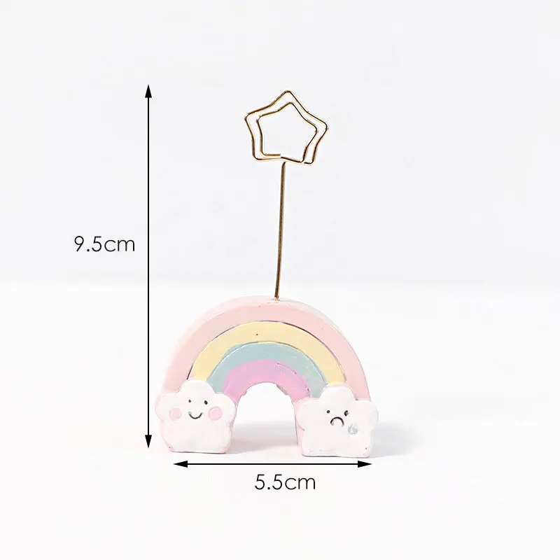 Coloffice Kawaii подставка для карт на рабочем столе зажим для заметок креативный милый мультфильм Радуга сообщение папка визитница украшение 1 шт