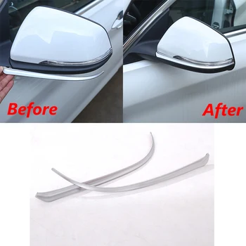 

2X Silver Side Rearview Mirror Strips Trim For BMW X2 F47 16-2019 & X1 F48 16-19 &1 2 series Active Tourer F45 F46 218i 2015-17