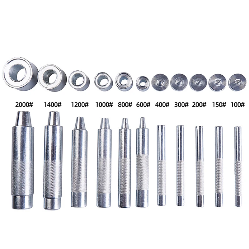 DIY handmade fabric leather eyelet installation tool 12 size silver stainless steel