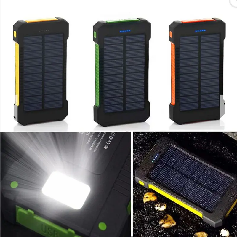 LED двойной USB порты панели солнечных батарей Внешний Аккумулятор Чехол