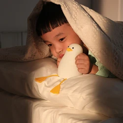 Veilleuse Led en Silicone pour enfants, lumière douce, Rechargeable par Usb, décoration de chambre à coucher, cadeaux, Animal mignon, canard 