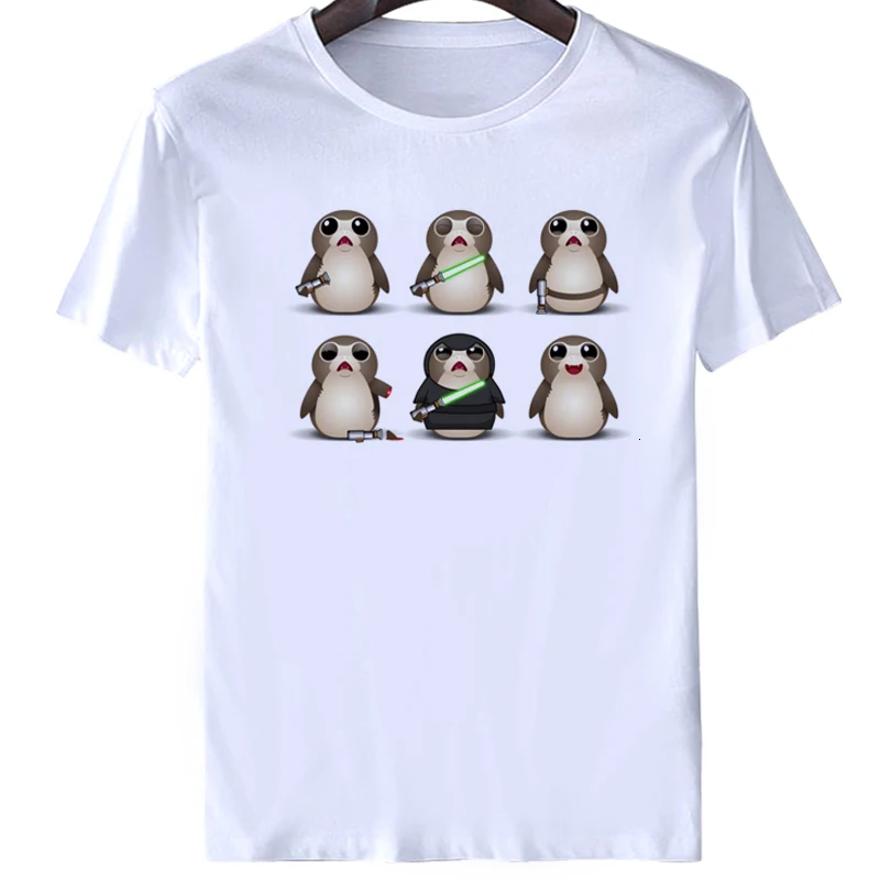 Pocket Porg, мужские футболки, летняя футболка с коротким рукавом, Мужская футболка, Звездные войны, летние топы для мужчин,, уличная одежда