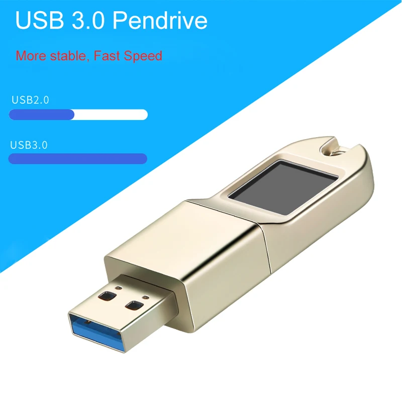 Зашифрованный флеш накопитель с отпечатком пальца USB 3 0 16 ГБ 32 64 128 Ключ паролем