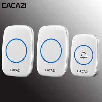 

Cacazi A10-2 Wireless Waterproof Doorbell 1 Battery Button 2 Receiver 300M Remote Control Smart Home Door Bell 38 Chime