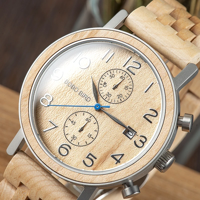 BOBO BIRD люксовый бренд Relogio Masculino мужские часы бизнес деревянные наручные часы Деревянный ремешок подарок для отца мальчика друга принять логотип