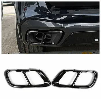 

Black S/Steel Rear Exhaust Muffler Tail Pipe Tip Trim For BMW X5 G05 2019 2020