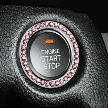 

Exquisite Car One Button Start Button Imitation Diamonds Ring