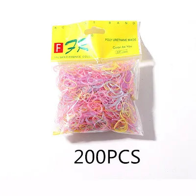 200/1000PCS Cute Girls Colourful Ring Disposable Elastic Hair Bands Ponytail Holder Rubber Band Scrunchies Kids Hair Accessories