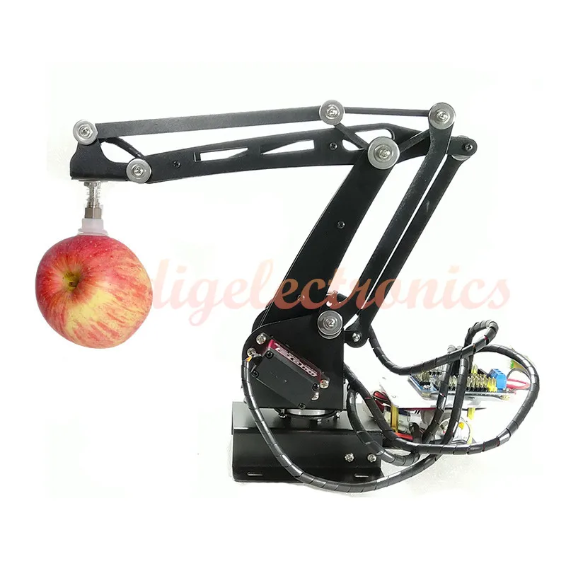 

Black Metal 3 Dof Robot Arm Robotics Model Toy Manipulator With Servo Robotic Education Manipulator DIY Steam Kit for Arduino