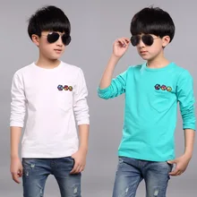 Г., новая стильная осенняя одежда футболка с длинными рукавами для мальчиков универсальная белая рубашка для больших мальчиков детская футболка весенне-осенний Топ