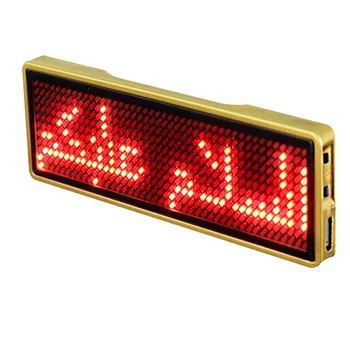 

Badge Hotel Scrolling Display Party Event Digital Programmable Portable Message Sign Advertising Mini LED Name Tag Rechargeable