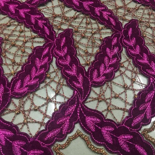 rose red Высокое качество африканская DIY цветочная кружевная ткань нигерийские вышитые кружева ткань французская швейцарская вуаль кружевная ткань для свадебной вечеринки - Цвет: rose red