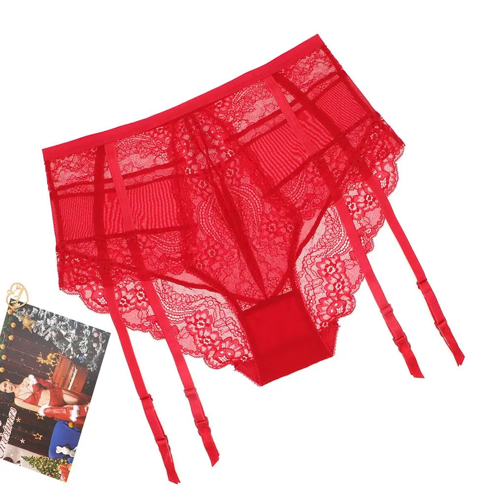 Varsbaby sexy lace high-rise briefs high quality underwear black S-XL big red panties for women