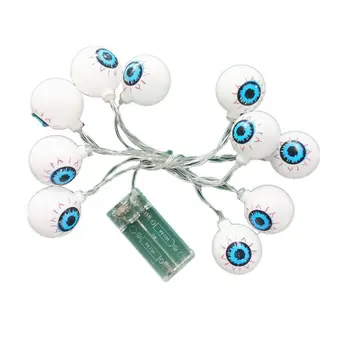 

10 Heads 1.5m LED Light String Ghost Eyeball Shape Lights Battery Halloween Decoration Night Light Hanging Decor Lanterns