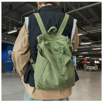 

2020 new simple and stylish portable large capacity Multi-purpose backpack female canvas retro backpack