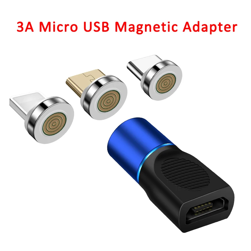 3A Магнитный Micro USB адаптер для быстрой зарядки, Micro USB Женский конвертер для iPhone Xiaomi Redmi HUAWEI SAMSUNG S7 S6 Edge QC3.0|Переходники и адаптеры| | АлиЭкспресс