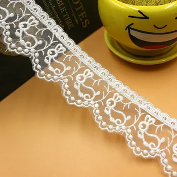 

2YARD Small white rabbit lace DIY clothing accessories mesh embroidery home sofa curtain decorative cloth 4cm