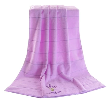 

70X140cm Embroidered Lavender Aromatherapy Bath Hand Face Towels Sheet Washcloth