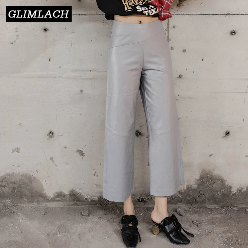 ladies genuine leather trousers