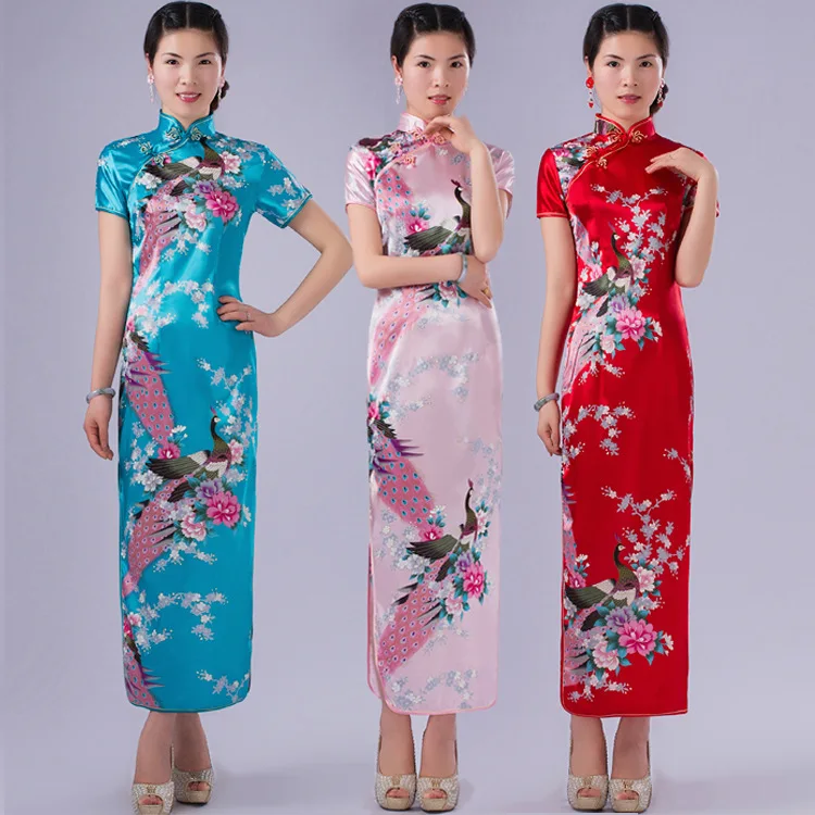Лидер продаж 6 цветов традиционное длинное платье Qipao для женщин с длинным