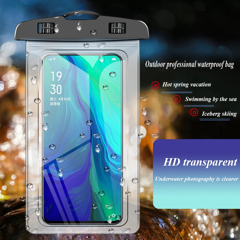

New Universal Waterproof Phone Bag Dry Touch Pouch with Luminous Edge 5.5 inch for iphone at Beach Underwater Swimming and Pool