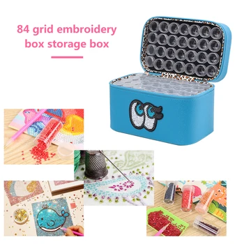 

84 Grids Bottles Large Capacity Diamond Painting Box Rhinestones Container Embroidery Tools for Painting Accessories