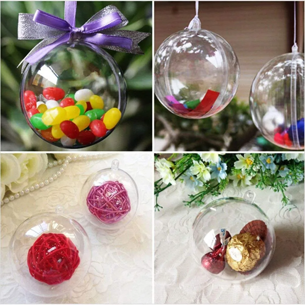 Рождественский прозрачный шар коробки для конфет романтический дизайн рождественские украшения прозрачный шар может открыть пластиковое украшение# y