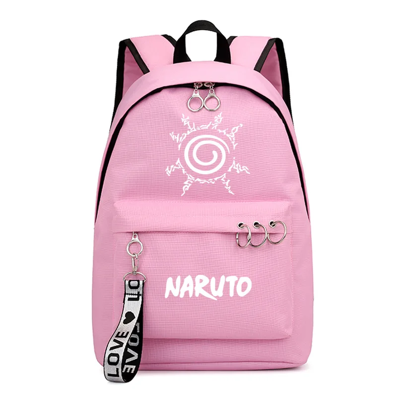 Style 4 Аниме Наруто рюкзак школьный книги сумки Mochila Дорожная сумка ноутбук кольцо с изображением ленты круг мальчик девочки рюкзак розовый черный - Цвет: Style 4