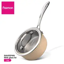 FISSMAN BRIGITTE серии 16 см Кастрюля с Стекло крышкой индукционный низ 2 слоя Нержавеющая сталь кухонная посуда