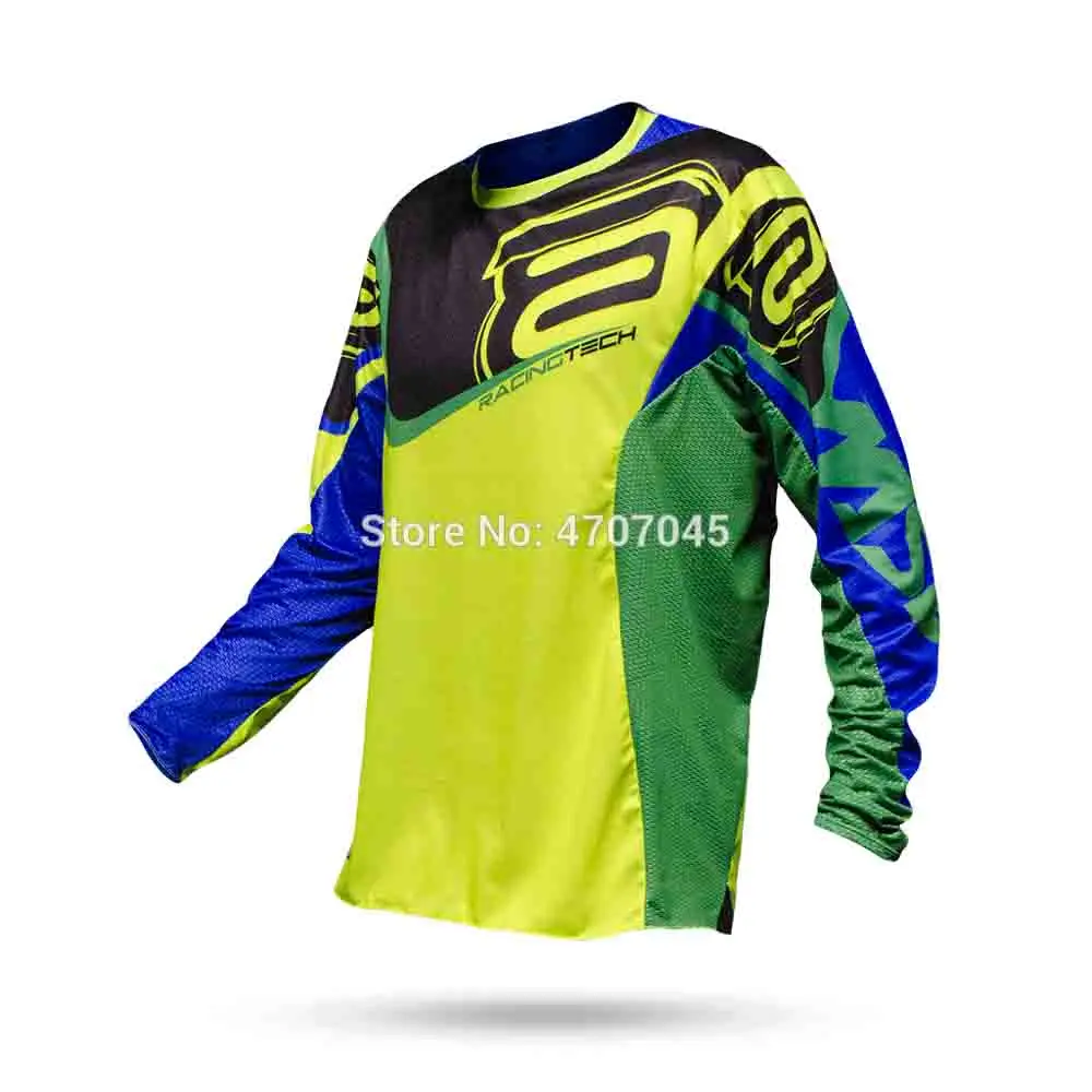 Майка для мотокросса Moto mx, летняя футболка для горного велосипеда dh, футболка XC BMX MTB, одежда - Цвет: Зеленый