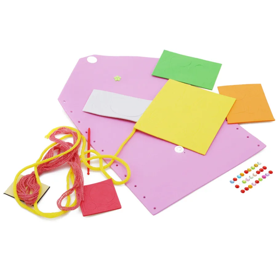 DIY обучающая игрушка, детские мини-сумки из нетканого полотна, красочная сумка ручной работы с мультяшным животным, Детский кошелек для монет, детское шитье игрушек