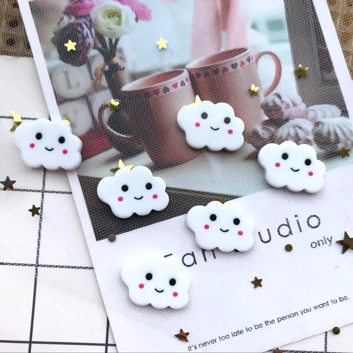

24*19mm new Free shipping 10PCS/lot Flat back resin clouds kawaii resin Convex decoration phone DIY