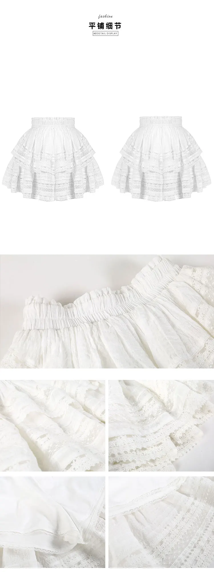 High-end White Cotton Draped Two Piece Set Women 2019 Summer Ruffles Top+High Waist Ball Gown Skirt Set