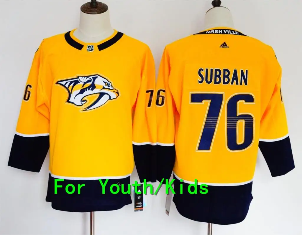 Молодежная вышивка прошитая Nashville#76 PK Subban 35 Pekka Rinne 9 Filip Forsberg 59 Roman Josi 92 Ryan Johansen детская футболка - Цвет: 9