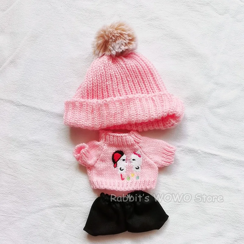 20cm Baby Doll Outfit Plush Doll's Clothes Lovely Hoodie Stuffed Toy Dolls Accessories for Korea Kpop EXO Idol Dolls 16