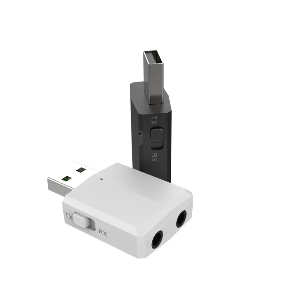 Bluetooth 5,0 аудио приемник передатчик 3 в 1 стерео 3,5 мм USB Bluetooth беспроводной адаптер для ТВ ПК автомобильный комплект наушники - Цвет: Белый