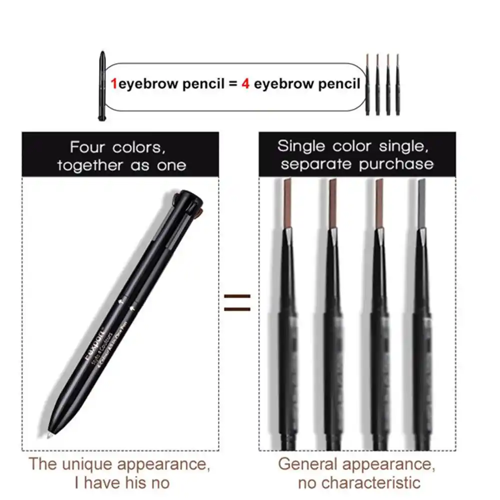 Hot Brand Makeup Set 4 In 1 Eyebrow Pencil Rotating Pressed Refills For Eyeliner Lip Liner Pen Lasting Waterproof Cosmetics