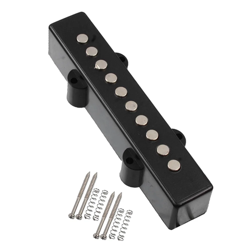 2Pcs Guitar Double Coil Bridge And Neck Pickup Pickup Set For 5 String E-Bass, Black