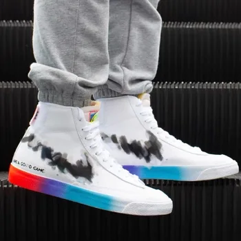 

Niki Genuine 2020 new High Quality Gaming zapatillas de hombres de marca Reflective Fluorescent Couple shoes Board shoes Blue