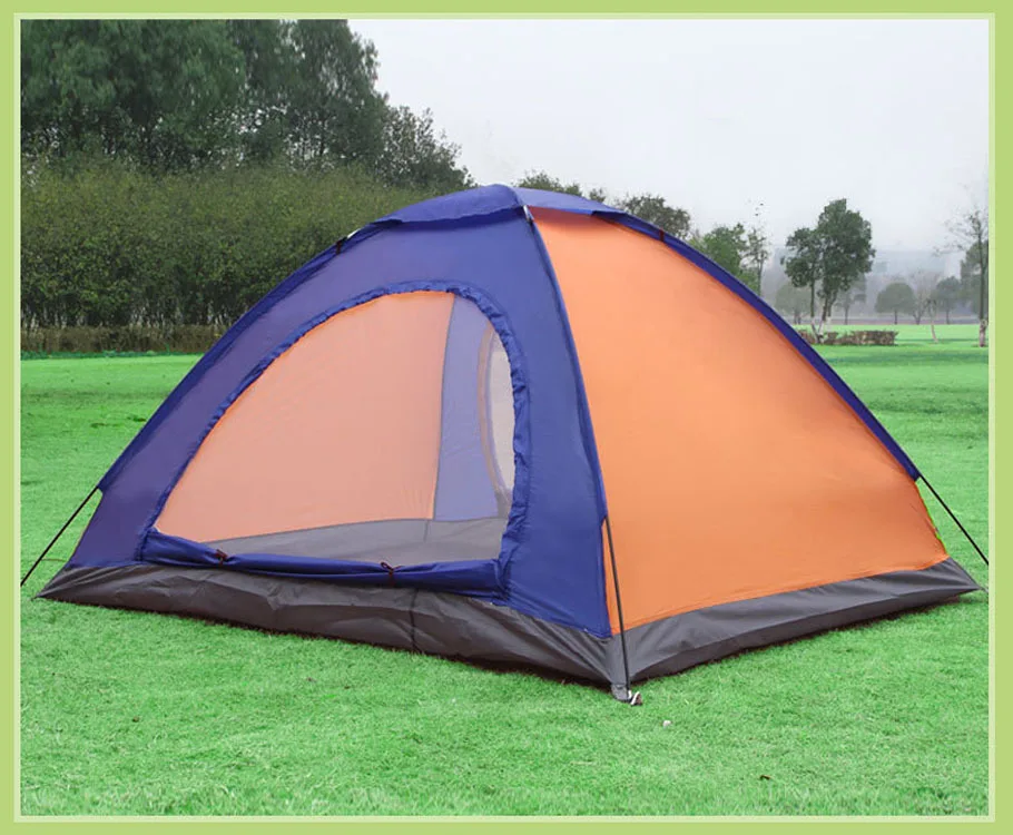 

Outdoor 2 People Single Door Double Layer Storm-Proof Hand Color Panel High Quality Camping Tent