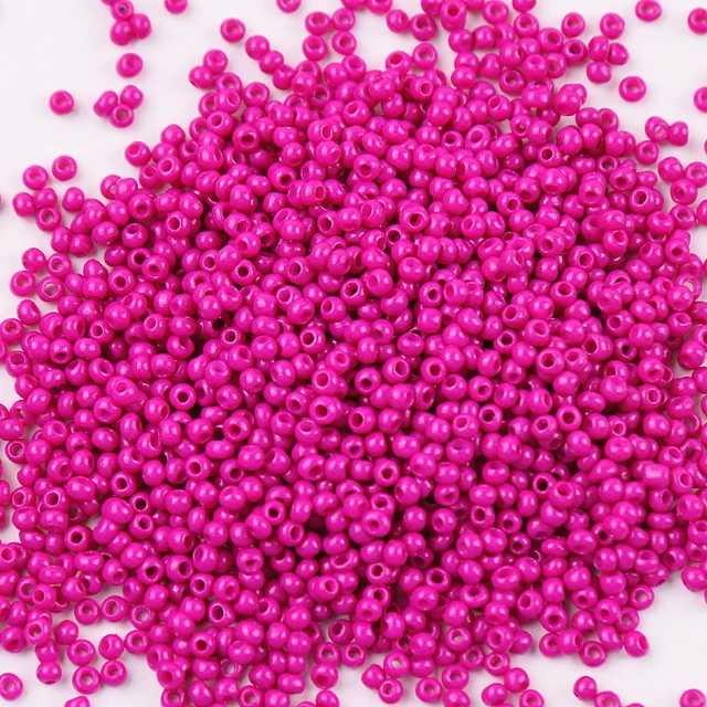 10g 720 Pieces 2mm Austria Solid Color Bead 12/0 Opaque Neon Round Beads Glass Seed Beads Handmade DIY Jewelry Bags Accessories 331 Rose
