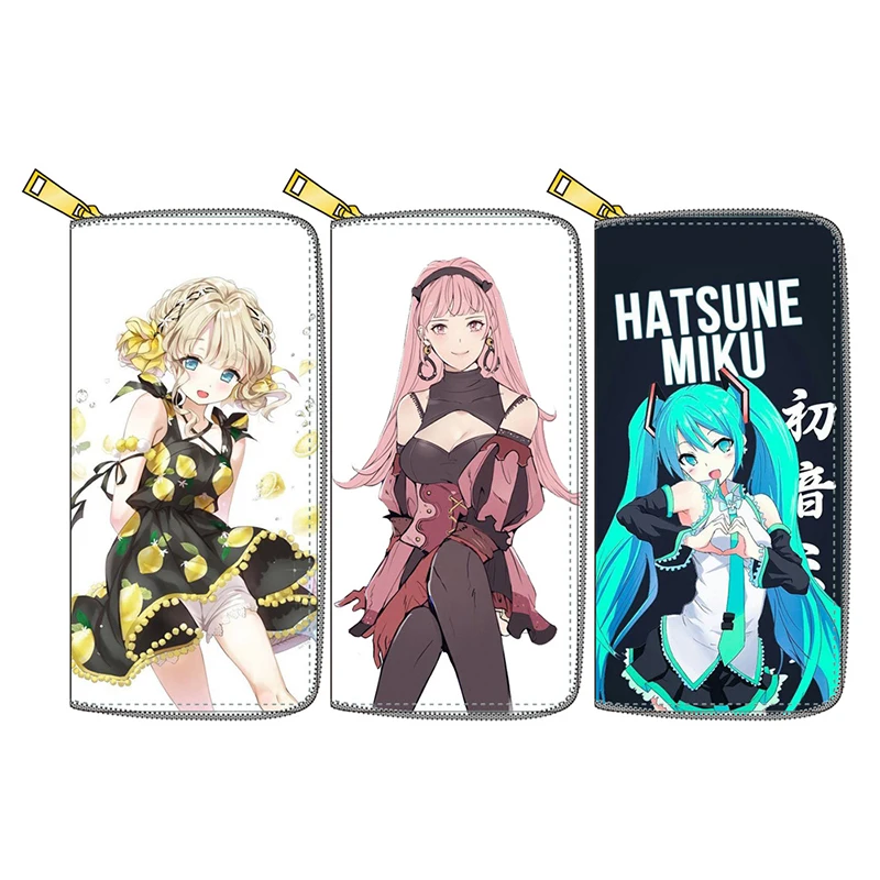 

3 Styles Cartoon Women Wallets Clutch Purse Card Holder Purse With Zipper PU Leather Purse for Gift