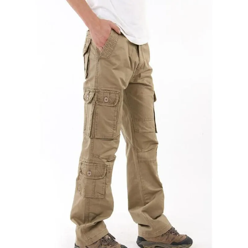 

Men's Cargo Pants Casual Mens Pant Multi Pocket Military Overall Men Outdoors Long Trousers