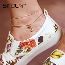 Sindlan 3 шт./компл. золото ножные браслеты «сердце» жемчуг ножной браслет летняя пляжная обувь браслеты на ногу Простой корейский стиль Леди Бижутерия для ног браслет для ног браслеты для женщин браслет браслет