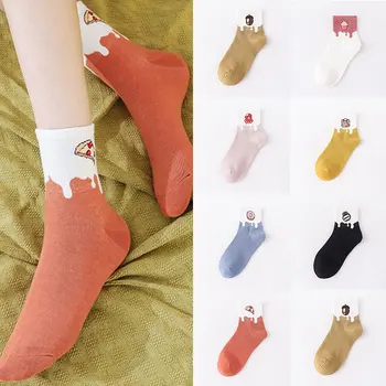 

New Socks Pizza Donuts Pattern Cotton Funny Chic Casual Socks skateboard Girls Cute Sweat Socks long sports Streetwear Tube Sock