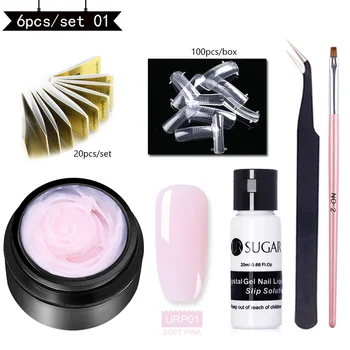 

UR SUGAR 15ml Quick Building Gel Set Acrylic Poly Extension Gel Soak Off UV Gel Varnish Clear Pink Finger Extension