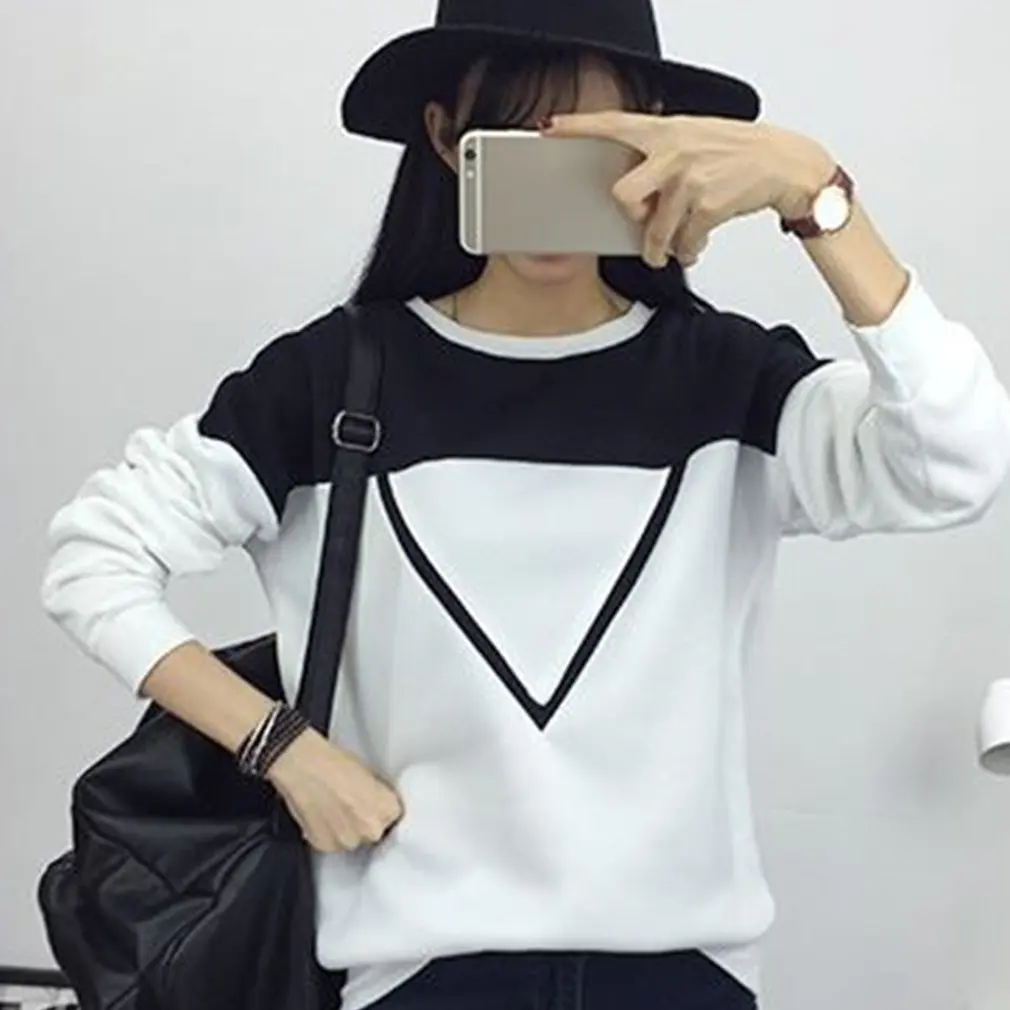 Осень зима Для женщин толстовка пикантные черные сапоги/Белый Лоскутная