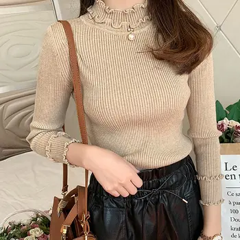 

Women Autumn And Winter New Half-high Collar Sweater Fashion Casual Slim Knit Sweaters Pullover